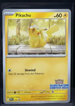 Pikachu SVP214 Illustration Contest 2024 Promo Pokemon Card SV BSP PTCG NM - Image 1