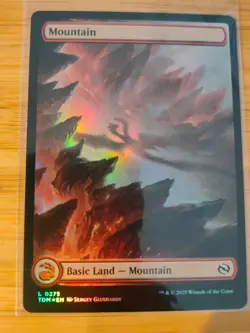 MTG Mountain (Foil Full Art) 0275 Tarkir: Dragonstorm M/NM Free UK P&P - Image 1
