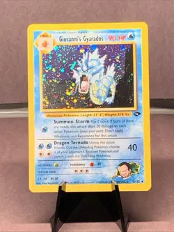 Pokemon TCG Giovanni's Gyarados 5/132 Holo Rare Gym Challenge WOTC VTG Swirl LP+ - Image 1