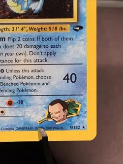 Pokemon TCG Giovanni's Gyarados 5/132 Holo Rare Gym Challenge WOTC VTG Swirl LP+ - Image 4