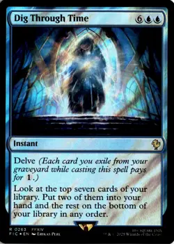 MTG Commander: FINAL FANTASY Surge Foil Dig Through Time R 263 NM Pack Fresh Act - Image 1