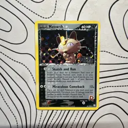 Pokemon TCG Rocket's Meowth EX Team Rocket Returns 46 Reverse Holo stamp LP/MP - Image 1