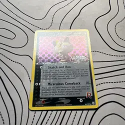 Pokemon TCG Rocket's Meowth EX Team Rocket Returns 46 Reverse Holo stamp LP/MP - Image 2