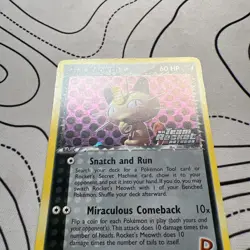 Pokemon TCG Rocket's Meowth EX Team Rocket Returns 46 Reverse Holo stamp LP/MP - Image 3