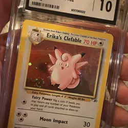 CGC 10 Erika's Clefable Gym Heroes 3/132 Pokemon FAT DOUBLE HOLO SWIRL🍭 - Image 2