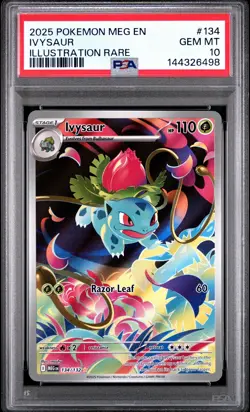 PSA 10 Ivysaur 134/132 Mega Evolution Illustration Rare Pokemon TCG - Image 1