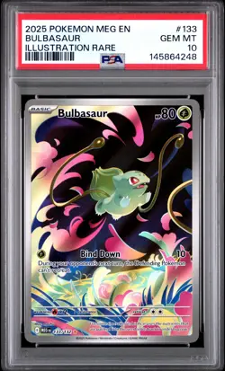 PSA 10 BULBASAUR 133/132 ILLUSTRATION RARE MEG EN-MEGA EVOLUTION POKEMON - Image 1