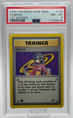 2000 POKEMON GYM CHALLENGE #110 SABRINA 1ST EDITION PSA 8 NM-MT - Image 1