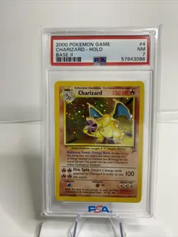 PSA 7 Pokemon Base Set 2 Charizard Holo 4/130 Near mint W/SWIRL Should Be Higher - Image 1