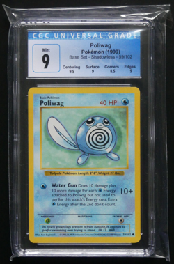 1999 Pokemon Base Set Shadowless Poliwag 59/102 - CGC 9 Mint - Image 1