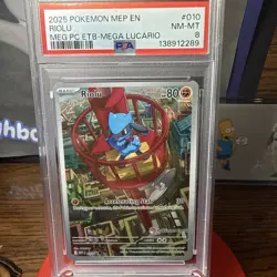 Pokemon TCG Riolu Pokemon Center Stamp Etb-Mega Lucario Black Star Promo PSA 8 - Image 1