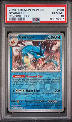 Pokemon TCG Scarlet & Violet 151 #130 Gyarados Reverse Holo PSA 10 Low Pop Card - Image 1