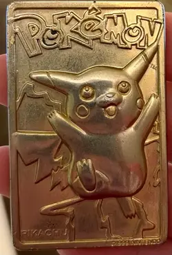 1999 Pokemon 23K Gold Plated Pikachu Card #25 - Burger King Vintage Promo (CARD - Image 1