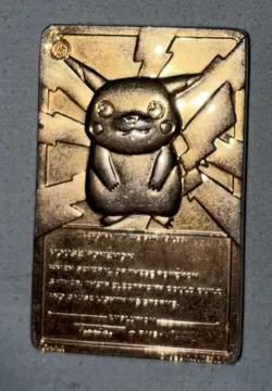 1999 Pokemon 23K Gold Plated Pikachu Card #25 - Burger King Vintage Promo (CARD - Image 4