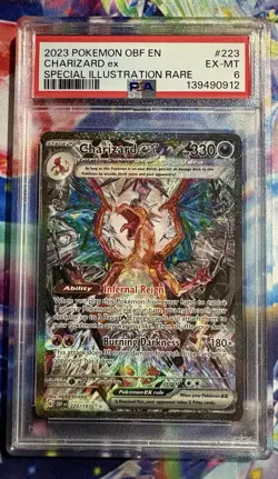 Pokemon TCG Charizard EX Sir #223/197 Obsidian Flames PSA 6 EX-MT - Image 1