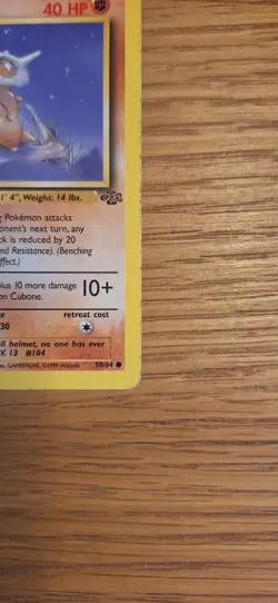 Cubone 50/64 - 1st Edition - Jungle Pokemon Card - LP - Image 5