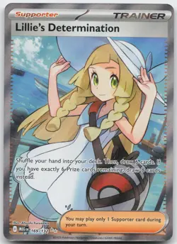 LILLIE'S DETERMINATION 169/132 ULTRA RARE MEGA EVOLUTION POKEMON HOLO NM - Image 1