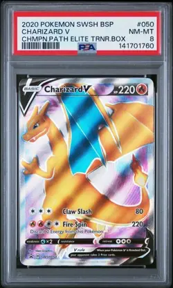 PSA 8 - 2020 Pokemon Champions Path ETB Charizard V #050 - BSP - Image 1
