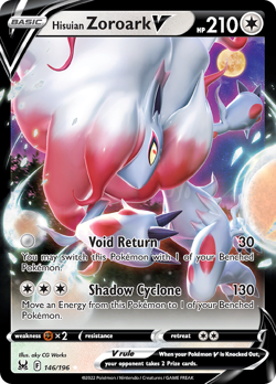 HISUIAN ZOROARK V 146/196 HOLO V RARE LOST ORIGIN POKEMON NM - Image 3