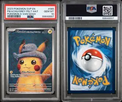 2023 Pokemon Black Star Promo Pikachu/Grey Felt Hat Pokemon X Van Gogh PSA 10 - Image 3