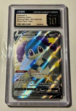 CGC Indeedee V Pokemon (2021) Shining Fates-SV114/SV112 Shiny Vault-Halo,P. 10 ! - Image 1