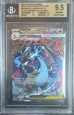 Pokemon Mega Charizard X EX #023 BGS 9.5 GEM MINT DOUBLE 10 SUBGRADES Promo - Image 1