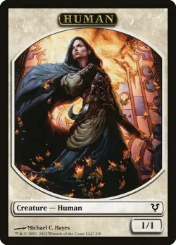 HUMAN 1/1 TOKEN MTG - AVR AVACYN RESTORED VINTAGE TOKEN LP - CHEAP - Image 1
