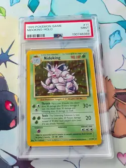 1999 Pokemon NIDOKING 11/102 Base Set Unlimited Holo Vintage English PSA 9 WOTC - Image 1