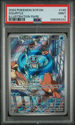 2024 POKEMON SCR EN-STELLAR CROWN ILLUSTRATION RARE #148 SQUIRTLE PSA 9 - Image 1