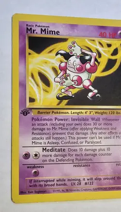 Pokemon TCG Mr. Mime 22/64 1st Edition Jungle Non-Holo - Image 2
