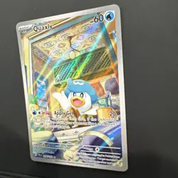Pokemon TCG Quaxly 206/193 Sv02: Paldea Evolved Illustration Rare Holo Apply Gel - Image 4
