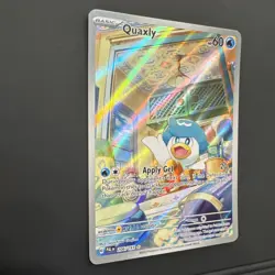 Pokemon TCG Quaxly 206/193 Sv02: Paldea Evolved Illustration Rare Holo Apply Gel - Image 5