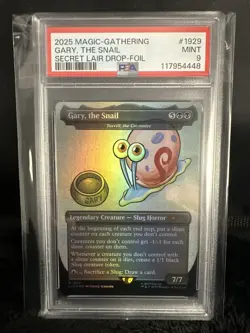 2025 MTG SECRET LAIR X SPONGEBOB 1929 GARY, THE SNAIL FOIL PSA 9 MINT - Image 1