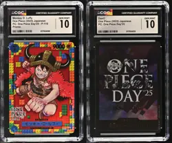 Monkey D. Luffy P-110 & DON Card SET Gem Mint 2025 One Piece Day 25 Japanese - Image 1