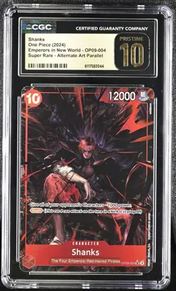 Shanks OP09-004 CGC 10 Pristine 2024 Alternate Art Parallel One Piece English - Image 1