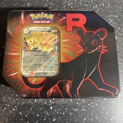 Pokemon TCG Team Rocket Tin with 5 Booster Packs & Persian ex Promo Card - Image 1