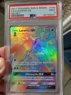 PSA 9 Lurantis 150/149 Sun & Moon 2017 Rainbow Secret Rare Full Art Pokemon Card - Image 1