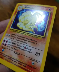 Ninetales 2/102 Base Set Error Off-Center OC Misprint Holo Rare Pokemon Card PL^ - Image 4