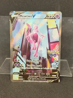 Pokemon Go Mewtwo v Full Art Holo Ultra Rare Card 072/078 Pokemon TCG - Image 1