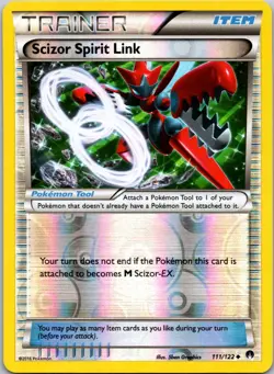 Scizor Spirit Link 111/122 Reverse Holo XY: Breakpoint Pokemon TCG LP 2016 - Image 3