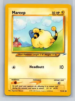 Mareep 75/105 Common Neo Destiny Pokemon Lightly Played - Image 1