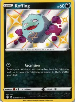 Koffing SV076/SV122 Rare Shiny Shining Fates Shiny Vault Pokemon Near Mint - Image 1