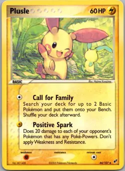 Plusle 44/107 Uncommon Deoxys Pokemon Moderately Played - Image 1