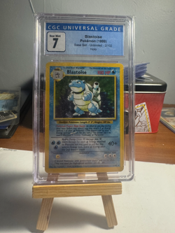 Blastoise Base Set 2/102 Unlimited Holo Rare Pokemon Graded Slab CGC 7 Near Mint - Image 1