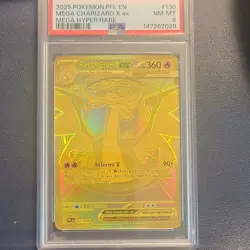 Pokemon Mega Charizard X ex Phantasmal Flames Mega Hyper Rare Holo PSA 8 - Image 1