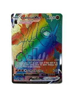 Pokemon Coalossal VMAX 189/185 Rainbow Secret Rare Full Art Holo Vivid Voltage - Image 3