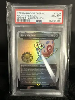 2025 MTG SECRET LAIR X SPONGEBOB 1929 GARY, THE SNAIL FOIL PSA 10 GEM MINT - Image 1