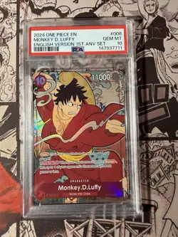 PSA 10 Monkey.D.Luffy (English Version 1st Anniversary) ST10-006 One Piece - Image 1