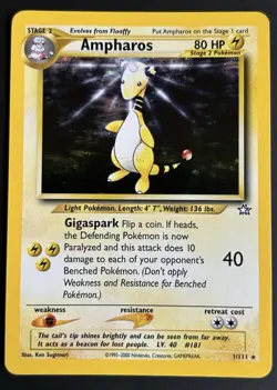 Pokemon TCG Ampharos 1/111 Neo Genesis NM - Image 1
