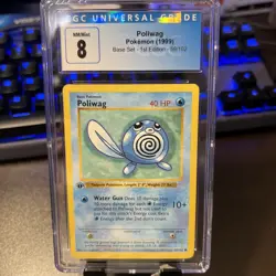 CGC 8 1999 Pokemon 1st Edition Shadowless Base Set Poliwag 59/102 NM/MINT - Image 1